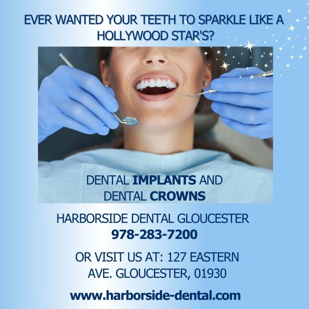 crown bridge or dentures after dental implants presented to patient